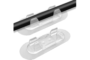 YIYINOE Clip Cable Adhesif-Grande Surface Adhésive-32 PCS-Transparent-Auto-Adhésif Fil/Câble Clips en Plastique,Fixation Cable pour Gérer de Câbles Fils dans Une Maison ou Un Bureau,Colle Cable Mur