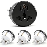 4 Pieces Universal Plug Adapter for Spain, Universal Travel Plug Adapter Compatible with UK, USA, China, Italy, Switzerland,