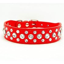Haoyueer Hundehalsband Mit Strass – Lederoptik, Violett, Größe L (48,3–55,9 Cm), Für Große Hunde