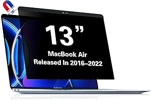 ‎LUSA DESIGN Sichtschutz für MacBook Air 13 Zoll (2018-2021, M1) & MacBook Pro 13 Zoll (2016-2022, M1, M2), MagicSuction™ Abnehmbarer Anti-Spionage-Schwarzschutz, Blend-Blaulichtfilter für Mac Laptop Computer