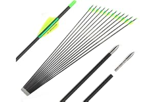 ACCMOS 24pz Tiro con L'Arco Freccia ID 4,2mm Spine 250 300 350 400 500 600 700 800 900 1000 Tag Colore Oro Frecce di Carbonio per Archi Ricurvi Arco Compound Frecce da Pratica