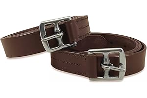 Avon Equine Staffa in pelle nera e marrone (da 116,8 cm a 142,2 cm) (56 pollici, marrone scuro)