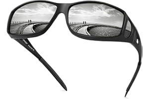 URUMQI Fit Over Glasses Sunglasses Womens Men with UV400 Protection, Anti Glare Sunglasses Over Glasses, Polarised Wrap Around Sun Glasses Suitable for Daily Wear & Outdoor