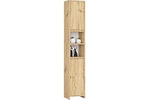 AKORD | Piedistallo da bagno UNI | Mobile Colonna da Terra | Colonnina | Ideale per piccoli bagni | Colori universali | Design elegante | Rovere Artisan