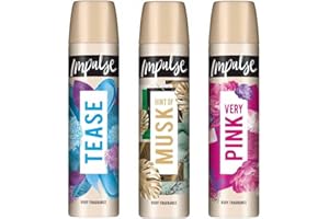 SAESR Impulse Variety Bundle Set Body Fragrance Spray 75ml (3 Pack - Very Pink, Musk, Tease)