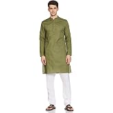 Amazon Brand - Symbol Men's Cotton Kurta Sets (SYMETHSET-5_Capu Olive S)