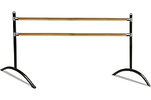 AMAYA SPORT Barra de Ballet Doble Grupal, Barra de Danza, Almohadillas Antideslizante, Altura Ajustable, Desmontable, Ligera y Fácil de Transportar