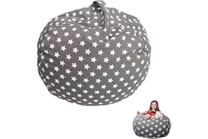 Whcctl Pluszowa pufa, torba do przechowywania pluszowych zabawek, płócienna torba do przechowywania fasoli, pluszowa torba do przechowywania zwierząt, wygodna miękka oszczędność miejsca do czytania