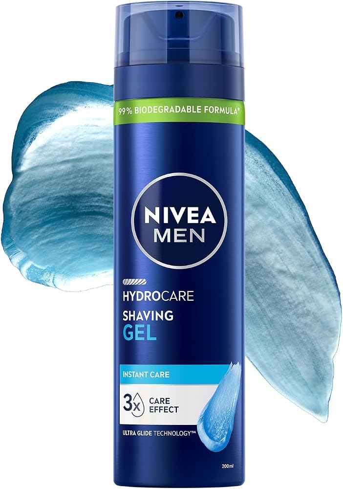 NIVEA MEN Erkek Tıraş Jeli Hyrocare 200ml, Kesik ve Kuruluk Karşıtı, Nemlendirici, Aloe Vera, Provitamin