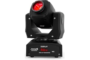 Audibax Boston 60 - Cabeza Móvil LED Spot de 60W - Luz LED DMX para Discoteca - Foco Profesional Móvil - 1 Luz Blanca Spot y 7 Colores - Flash con Múltiples Modos de Control - Iluminación de Escenario