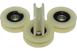 LASANA SMART MACHINES 4 ruote in nylon con scanalatura rotonda da 8 mm, diametro 45 mm, diametro 10 mm, cuscinetti da 50 kg di carico, lavorazione UE (45-8-10)