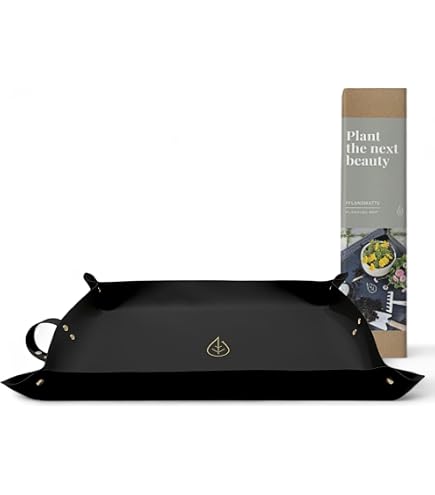 Wasserdichte Umtopfmatte Für Pflanzen – 100x100 Cm, Schwarz, Mit Griffen – Ideal Für Drinnen & Draußen