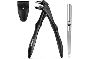 Toe Nail Clippers for Seniors Thick Nails,DRMODE Long Handled Angled Head Toenail Clippers for Thick Toenails for Men with Wide Opening, Large Finger Nail Clippers Adult with Catcher