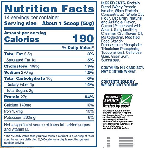 Optimum Nutrition On Whey & Oats Protein Powder with 14 Servings, Glazed Chocolate Donut