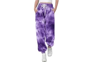 KODMNSW Jogging Bottoms, Girls' Sports Trousers, Sweatpants, Children's Batik Colour Gradient Trousers, Training Trousers, Drawstring, Leisure Trousers, Fitness Running Trousers with Pocket, Summer