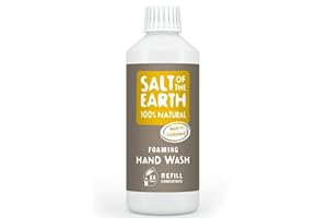 Salt Of the Earth 100% Natural Foaming Hand Wash Refill, Amber & Sandalwood - Vegan, Instant Foaming, Sustainable, Leaping Bunny Approved, Made in The UK - 500ml