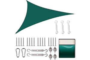 Yeahmart Sun Shade Sail Triangle 3.6x3.6x3.6m with Fixing Kit Waterproof Anti-UV Sunscreen Awning Canopy 98% UV Block for Outdoor Garden Patio Party Backyard Yard Camping with Free Rope, Green