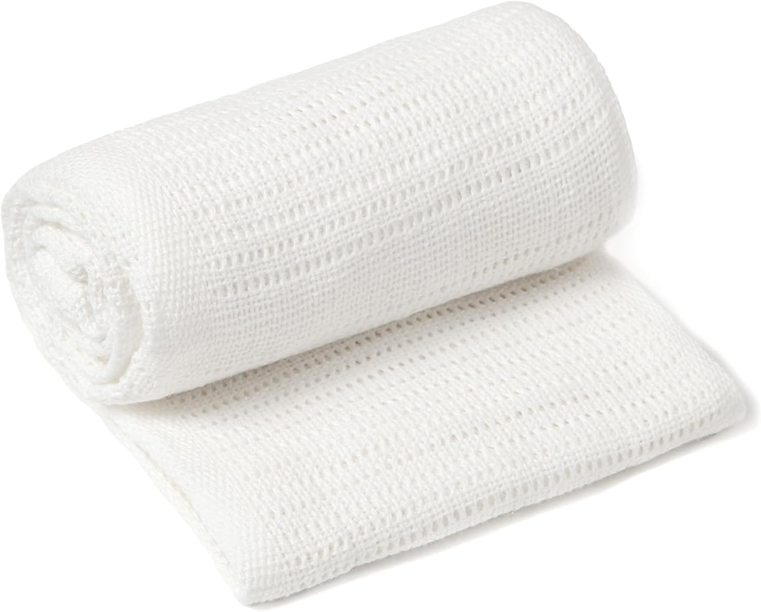 Clair de Lune Soft Cotton Cellular Shawl Baby Pram Blanket White 70 x 90 cm