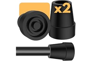 OrtoPrime PACK x2 Tacos Muletas ANTIDESLIZANTES Conteras Muletas Tubos 18mm 19mm y 20mm - Tacos para bastones - Puntas para MULETAS Y BASTONES - Tacos de goma bastones y muletas 2 UNIDADES