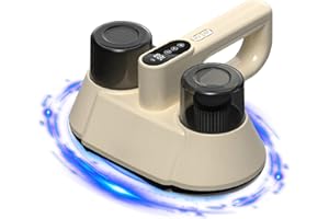 aichilra Aspirador de ácaros para colchones, 100 W, portátil, inalámbrico, con doble aspiradora y UV-C y ultrasonido para la limpieza de ropa de cama y sofá