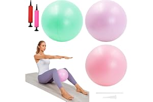 3 stycken pilatesboll, Φ 25 cm, liten gymnastikboll med uppblåsningsanordning, anti-burst pilatesboll för yoga fitness och bä
