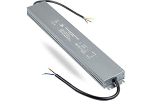 DUSKTEC Transformateur 24V LED 300W Driver, Alimentation 12,5A Étanche IP67, Transfo 220V/230V AC à DC, Pilote Basse Tension à Tension Constante pour CCTV Ampoule à Bande Lumineuse MR16 G4