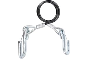 PREVESSEL Trailer Safety Chain, Trailer Safety Cable With S Hook 3500lbs Load Bearing Safety Rope Trailer Brake Safety Cable 27.6in Maximum Extension Length Spring Towing Rope For RV (With
