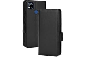 GOKEN Funda para Xiaomi Redmi 9C NFC/Redmi 9C, Leather Folio Carcasa con Soporte & Ranura para Tarjeta, Flip Magnético Case Cover -Negro