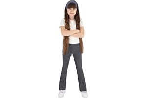 Leggings Empire Pantaloni a Zampa Bambina Bootcut I Pantaloni da Ragazza in Cotone Elastici Flare Leggings Zampa Elasticizzati Svasati in Tessuto Pantaloni da Ballo | Gamba Lunga Taglie 6-13 Anni