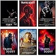 BBLKDZTX Travis Scott Poster (Set of 6) Album Cover Posters Music Canvas Posters For Bedroom Aesthetic Wall Art Posters & Prints 08x12inch(20x30cm) Style-1