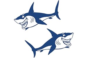 MagiDeal 2 Pezzi di Decalcomania di Vinile Squali Adesivi per Kayak Canoa Pesca Barca Grafica di Auto