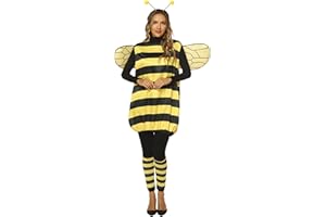 Felcia Unisex Adult Kids Bee Cosplay Costume Set Bee Dress with Wings Headband Leg Sleeves for Halloween Party Accessories