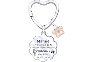 QTQTLP Cadeau Mamie Porte-clés, pour la Fête des Grands-mères,Cadeau de fête des Mères,Femmes au foyer,Cadeaux d'anniversaire,Cadeaux de Famille,Cadeaux Mamie Anniversaire Noël