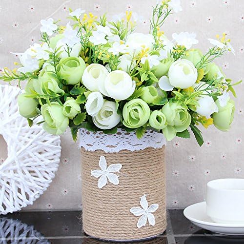 sbfwh C-Beautiful Rose Bouquet Charming Delightful Silk Flower Arrangement Large Palace Rose Artificial Flowers Hotel Wedding Home Decorative Flower (Vaseincluded), 05