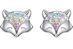 DHRUTI Dinosaurier Ohrringe 925 Silber Ohrringe Kristall Dinosaurier Ohrstecker Niedliche Tiere Ohrringe Kleine Dino Ohrstecker Schmuck Geschenke für Mädchen Frauen Tochter Kinder