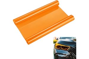 Huybaa 1 Rolle Scheinwerferfolie, Auto Tönungsfolie para Faros(Orange),Schutz,selbstklebend,transparent,zuschneidbar,getöntes Vinyl,Nebelscheinwerfer,30cm X 120cm