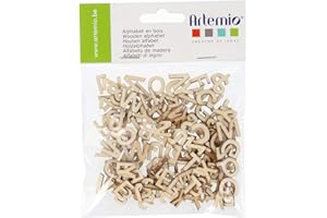Artemio 11006471 Alphabet en Bois Lettres majuscules (13 mm) Recharge