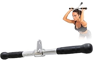 ‎MUSCLEFORGE MuscleForge Kabelzug-Griffe & -Stangen – Latzugstange 70 cm, Gerade 50 cm, Rudergriff, Doppel-D & V-Griff Trizeps – drehbar, Gummigriffe, Stahl – Zubehör für Kabelmaschine/Kabelturm/Kraftstation