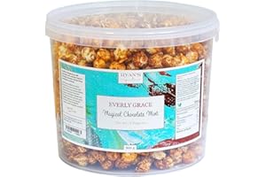 RYAN'S SPECIALTIES Everly Grace Popcorn – Magical Chocolate Mint, 600 g – Secchio di popcorn con cioccolato e menta piperita, fatto a mano in Germania