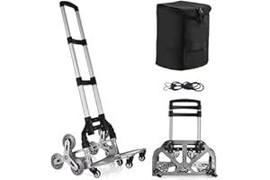 ANMAS BOX Stair Climbing Hand Truck Heavy-Duty Shopping Cart，Heavy-Duty Hand Truck Portable Folding Cart for Moving with Universal Wheels and with Removable Waterproof Canvas Bag