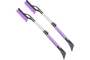 HEEYA Auto Eiskratzer, 2Pack 84cm ausziehbare Auto Schneebürste and Schneebesen für Autoscheiben, Abnehmbarer Eiskratzer mit Schaumstoffgriff für LKW SUV Windschutzscheibe