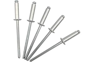 MARCOPOL 100 remaches ciegos 3,2 x 12 mm, cabeza de cúpula tipo abierto, DIN 7337, remache de aluminio y mandril de acero, remaches pop (100, 3,2 x 12 mm)