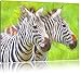 Produktbild schönes Zebrapaar Spezial Format: 100x70 cm auf Leinwand, XXL riesige Bilder fertig gerahmt mit Keilrahmen, Kunstdruck auf Wandbild mit Rahmen, günstiger als Gemälde oder Ölbild, kein Poster oder Plakat