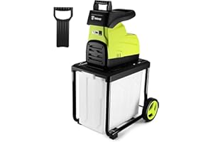 Garden Shredder Electric: DEKOPRO 2800W with 60L Box and Overload Protection, 54RPM Garden Chipper for 45mm Branches, Tree Shredder, Mulcher & Branch Shredder with Safety Switch