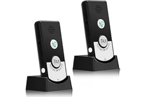 VINGVO Wireless Intercom, Two Way Voice Wireless Water Proof Intercom System, 1000m Long Range Wireless Doorbell, Intercom System with 2 Bases 2000mah Large Capacity Battery