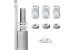 Ronoza 60 Stück Fitschenringe Zimmertüren,Unterlegscheiben Türscharnier,Kunststoff Türscharnier Zimmertüren 10×15mm (Dicke 1,2 mm, 30 PCS + Dicke 0,5 mm, 30 PCS),Montageringe Ohne Abriebspuren(Weiß)