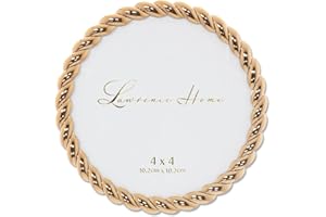 Lawrence Frames Metalowa rama o wyglądzie liny, okrągła 4 x 4, złota