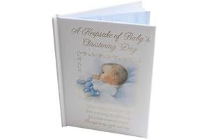 WIDDLE CELEBRATIONS Baby Christening Record Book Keepsake Gift 14cmx10cm - Baby Boy 9952
