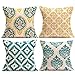 Produktbild JUSTSELL New Arrivial  4PC Quadrat Kissenbezug(45cm*45cm) Leinen Kissenbezug Schlafsofa Home Deco Zierkissenbezüge Kissen Viele Stile Dekorationskissen (Kissen ist Nicht im Preis inbegriffen)