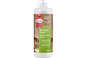 Quiko Diatomaceous Earth Powder 200g - Diatomaceous earth for chickens - Anti mites - Improves barn climate - Diatomaceous earth from fossil diatoms - For chicken coops, rodent cages and bird breeding